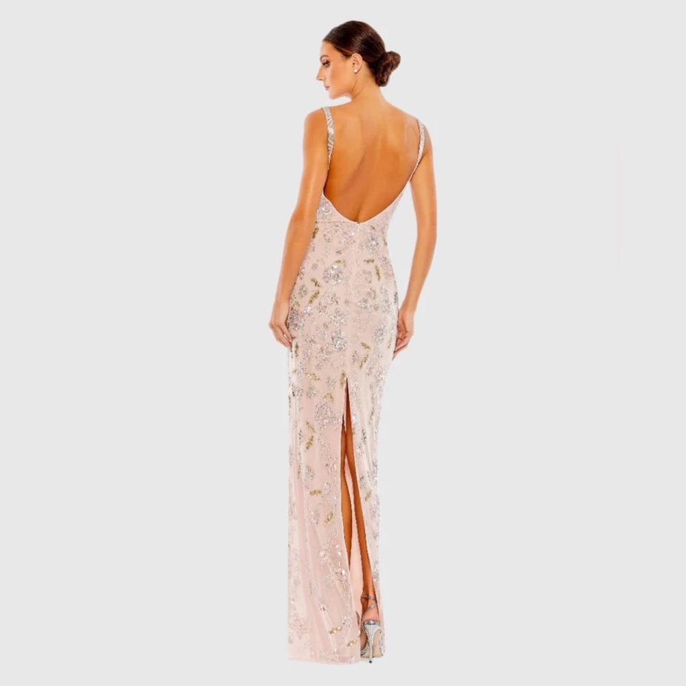 MAC DUGGAL
Hand Beaded Floral Gown with Beaded Spaghetti Straps - Picture 3 of 17